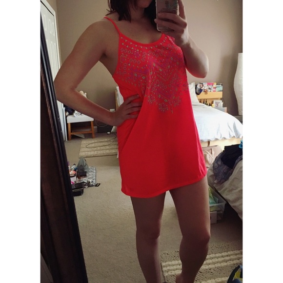 coral swim cover up